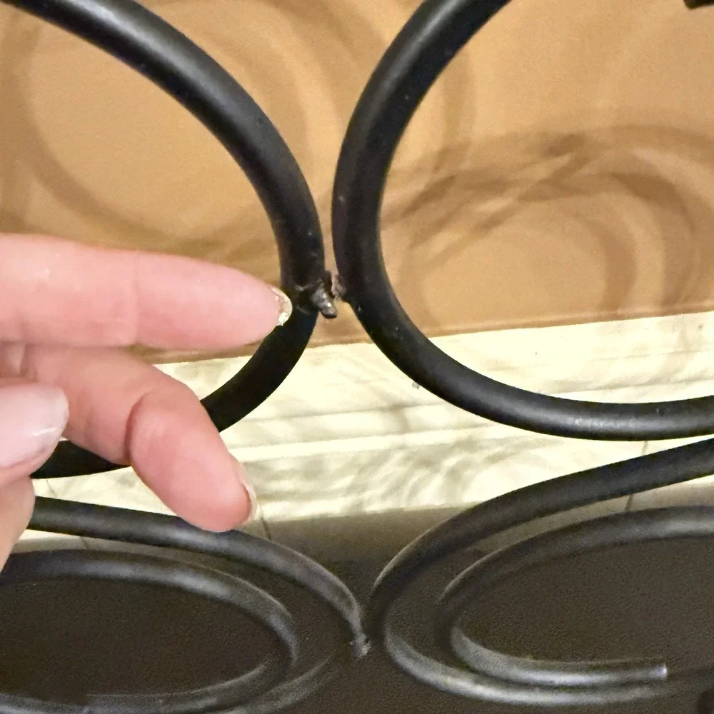 Vintage Industrial Iron Wine Rack 8 Bottle Y2K Spiral Bar Display Outdoor Bar